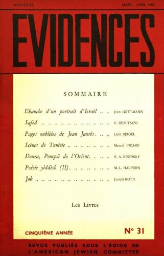 Evidences. N° 31 (Mars/Avril 1953)